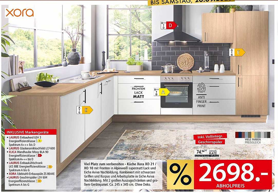 Viel Platz zum Vorbereiten - Küche Xora XO 21 / XO 10