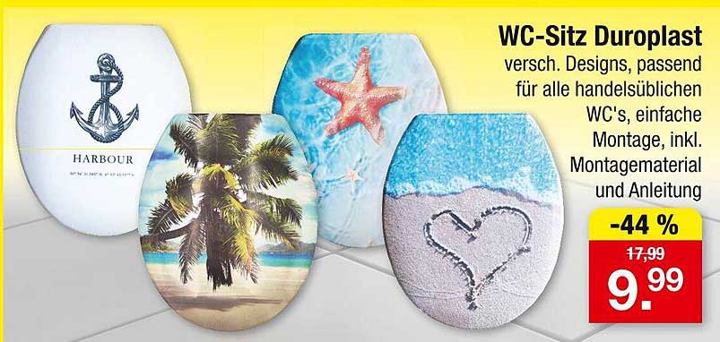 WC-Sitz Duroplast mit verschiedenen Designs, passend für alle handelsüblichen WCs