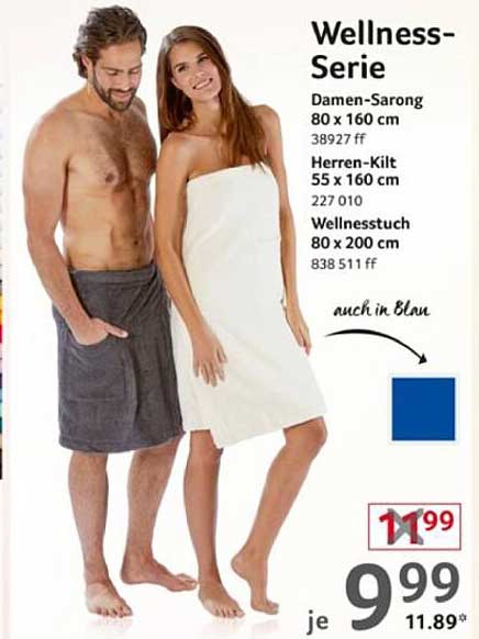 Wellness-Serie: Damen-Sarong, Herren-Kilt und Wellnessstuch