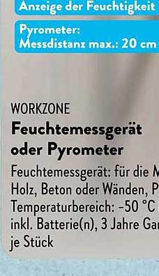 WORKZONE Feuchtemessgerät oder Pyrometer