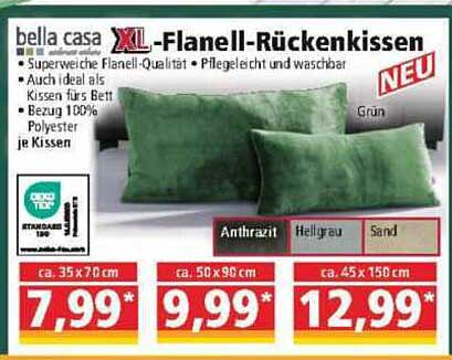 XL-Flanell-Rücken kissen von bella casa