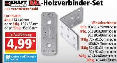 XXL-Holzverbinder-Set aus verzinktem Stahl