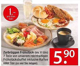 Zurbrüggen Frühstück (bis 11 Uhr) – 7 Teile von unserem reichhaltigen Frühstücksbuffet inklusive Kaffee oder Tee