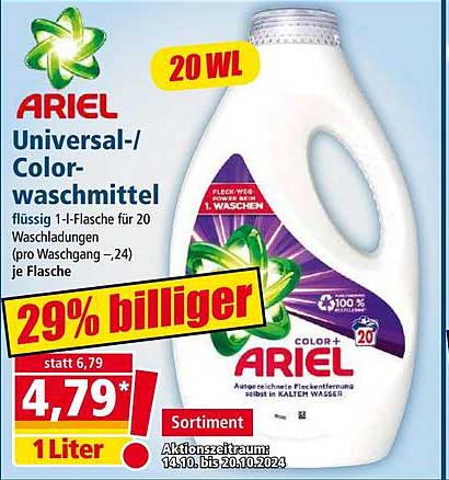 Ariel Universal-/Colorwaschmittel Angebot bei Norma
