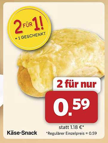 2 Käse-Snacks für 1 Preis - 2 für nur 0,59 €