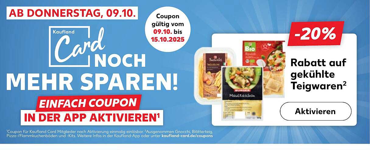 20% Rabatt auf gekühlte Teigwaren