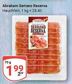Abraham Serrano Reserva Hauchfein, 70 g für nur 1,99 €