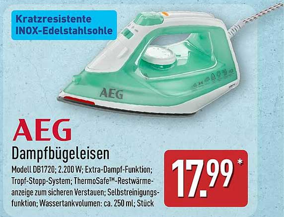 AEG Dampf bügeleisen Modell DB1720 - 2200 W