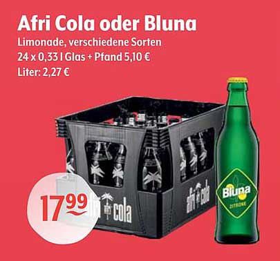 Afri Cola oder Bluna - Limonade, verschiedene Sorten