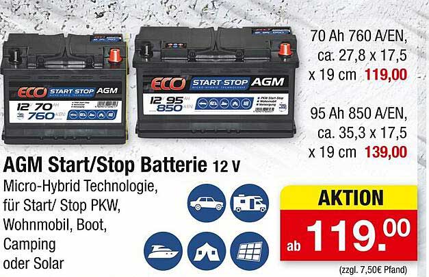 AGM Start/Stop Batterie 12 V