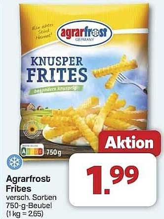 Agrarfrost Knusper Frites 750-g-Beutel