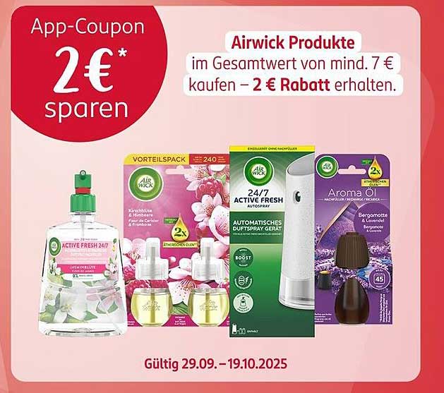 Airwick Produkte im Wert von 7 € kaufen und 2 € sparen