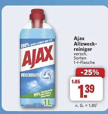 Ajax Allzweckreiniger versch. Sorten 1-l-Flasche
