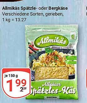 Allmikäs Spätzle- oder Bergkäse, 150 g