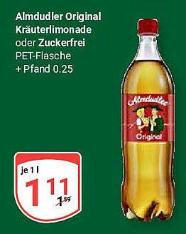 Almdudler Original Kräuterlimonade oder zuckerfrei PET-Flasche