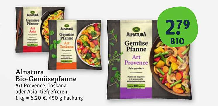 Alnatura Bio-Gemüsepfanne Art Provence, Toskana oder Asia, 450 g