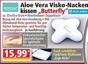 Aloe Vera Visko-Nacken kissen „Butterfly“