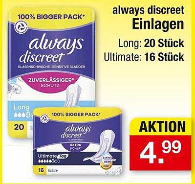 always discreet Einlagen - Aktion
