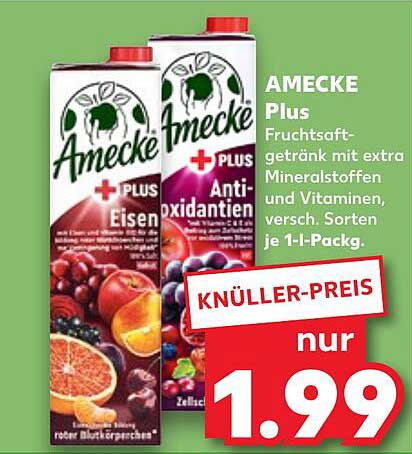AMECKE Plus Fruchtgetränk mit extra Mineralstoffen und Vitaminen