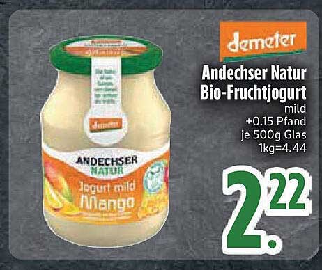 Andechser Natur Bio-Fruchtjoghurt mild Mango