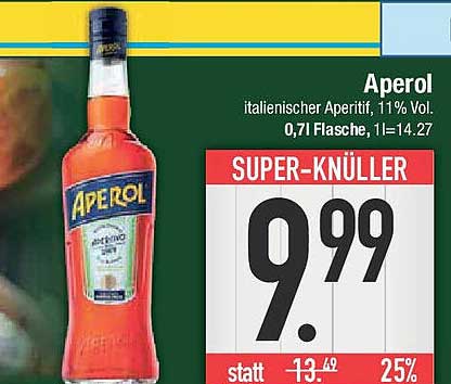 Aperol - italienischer Aperitif, 11% Vol.