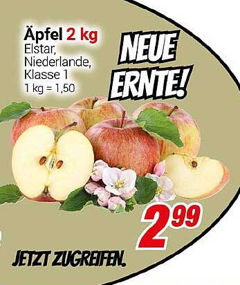 Äpfel 2 kg - Elstar, Niederlande, Klasse 1