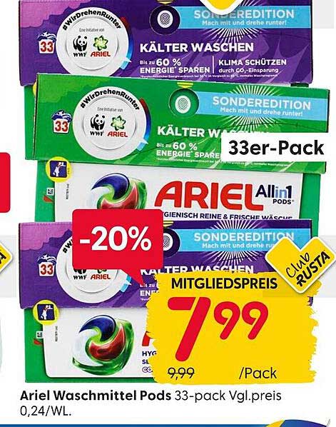 Ariel Waschmittel Pods 33-pack Sonderedition - Kälter Waschen