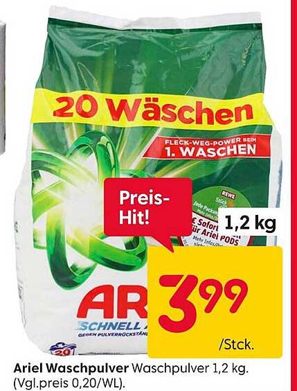 Ariel Waschpulver 1,2 kg – Preis-Hit!