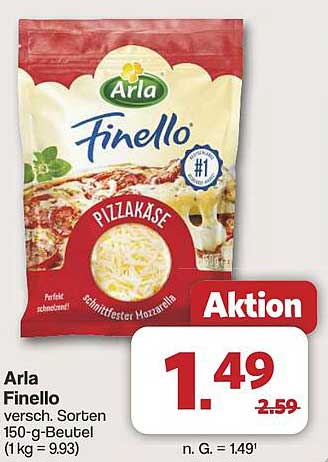 Arla Finello Pizzakäse 150 g
