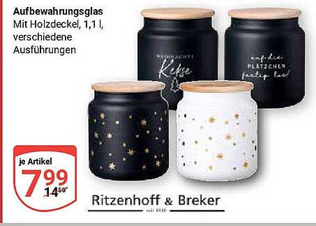 Aufbewahrungsglas mit Holzdeckel, 1,1 l, verschiedene Ausführungen