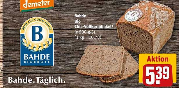 Bahde Bio Chia-Vollkorn-Dinkelbrot 500 g