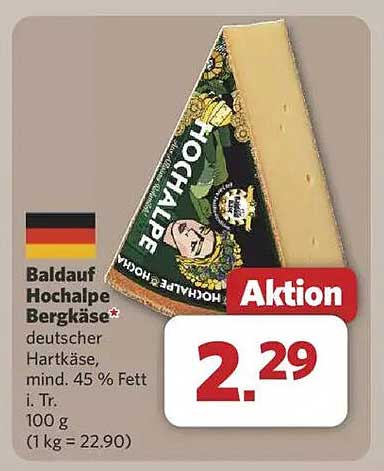 Baldauf Hochalpe Bergkäse - deutscher Hartkäse