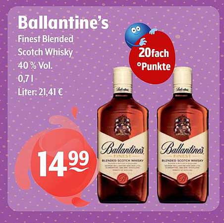 Ballantine's Finest Blended Scotch Whisky 0,7 l für nur 14,99 €