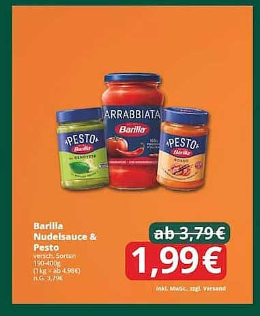 Barilla Nudelsoße & Pesto – verschiedene Sorten (190-400g)