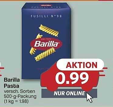 Barilla Pasta 500-g-Packung - Verschiedene Sorten für nur 0,99 €