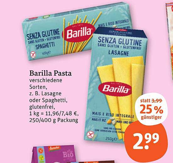 Barilla Pasta verschiedene Sorten, glutenfrei