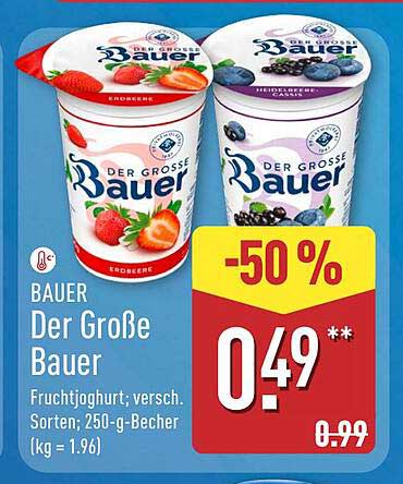BAUER Der Große Bauer Fruchtjoghurt – 250-g-Becher