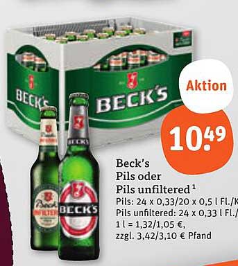 Beck's Pils oder Pils unfiltered