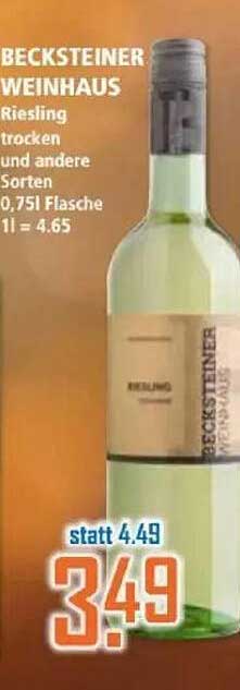 BECKSTEINER WEINHAUS Riesling trocken 0,75 l