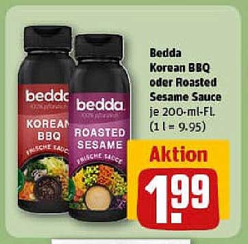 Bedda Korean BBQ oder Roasted Sesame Sauce, je 200-ml-FL