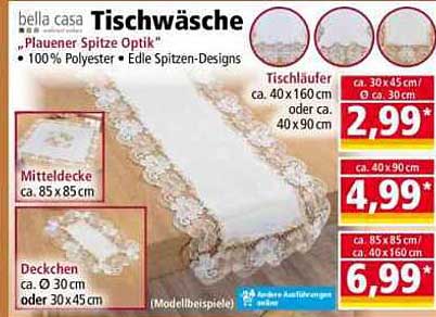 bella casa Tischwäsche - Plauener Spitze Optik