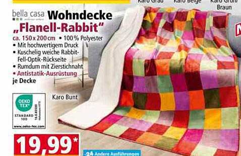 bella casa Wohndecke "Flanell-Rabbit"