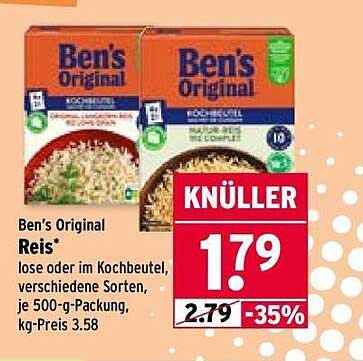 Ben's Original Reis - lose oder im Kochbeutel, verschiedene Sorten