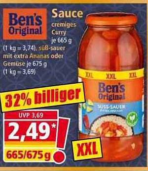 Ben's Original Sauce cremiges Curry 665 g