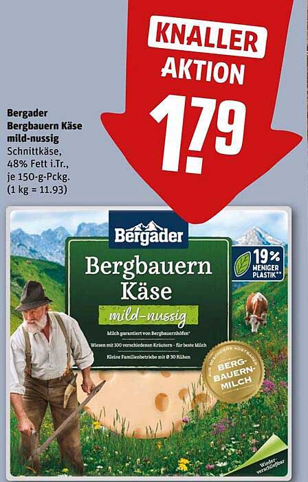 Bergader Bergbauern Käse mild-nussig 150 g