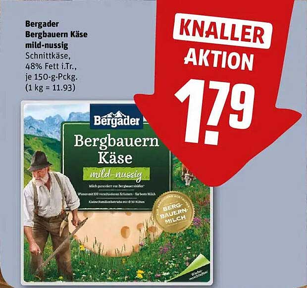 Bergader Bergbauern Käse mild-nussig 150 g