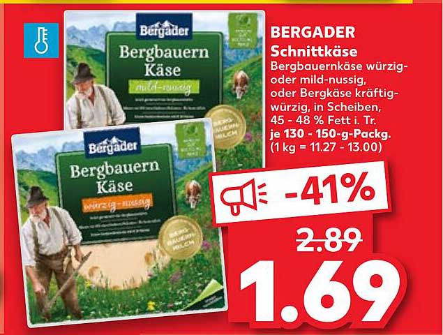 BERGADER Schnittkäse - 41% Preisnachlass