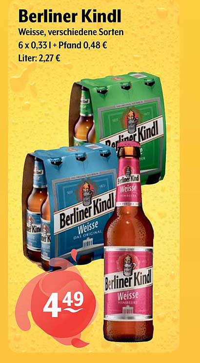 Berliner Kindl Weisse, verschiedene Sorten