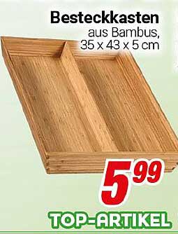 Besteckkasten aus Bambus, 35 x 43 x 5 cm