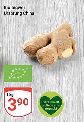Bio Ingwer 1 kg - Herkunft: China